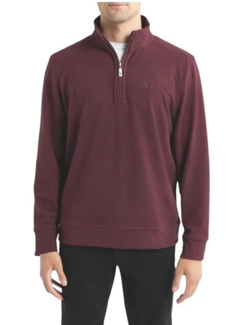 Tommy Bahama Mens Red Wine Sweater Knit Half Zip Collared Pullover Sz XL NEW